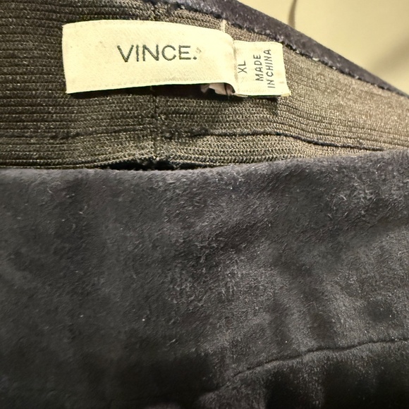 Vince Navy Blue Lamb Leather Pull-On Pants | Ankle Zip | Size XL - Picture 4 of 5